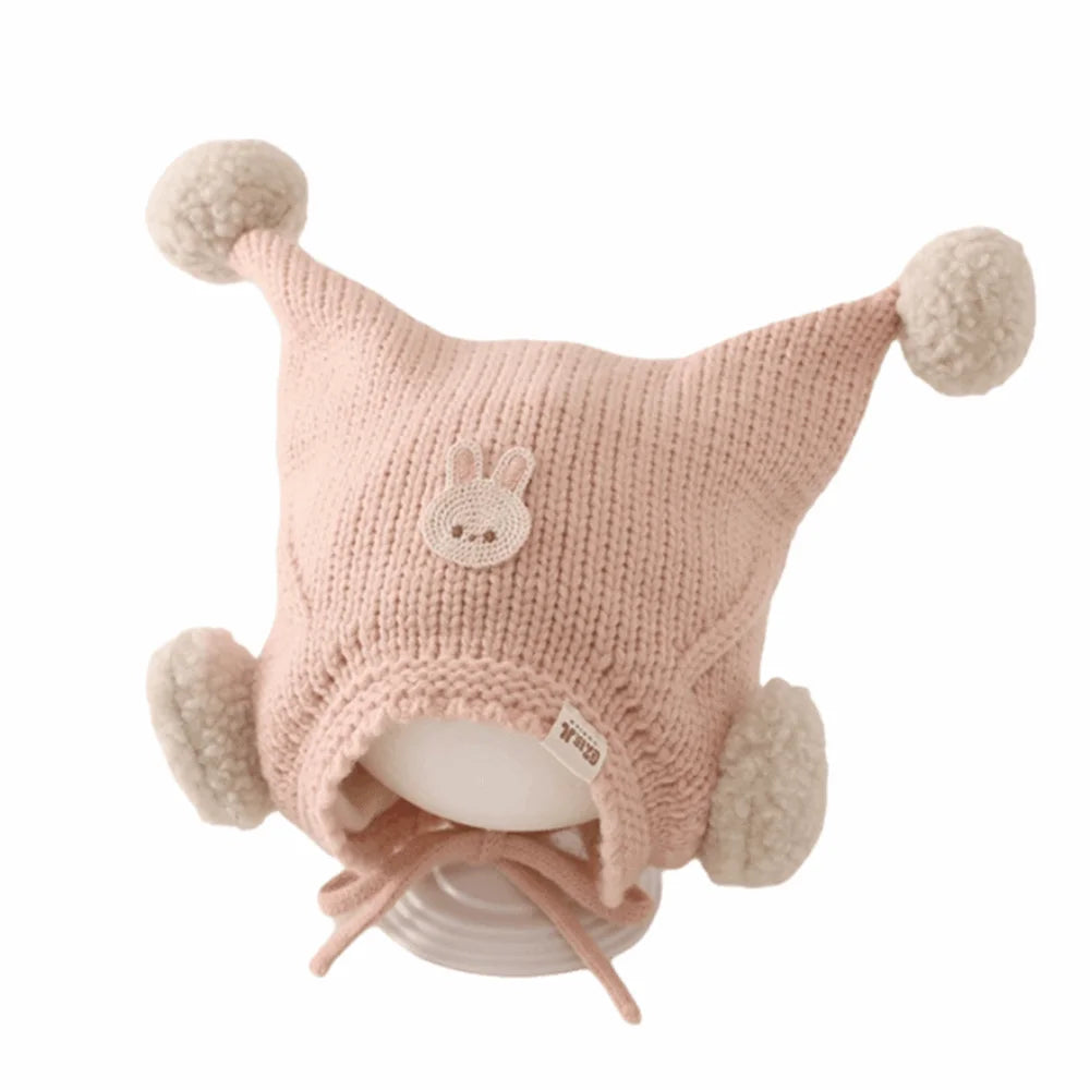 Cute Winter Baby Crochet Hat Breathable Cold-Resistant Toddler's Knitted Hat 6-24 Months Windproof Ear Protection Hat