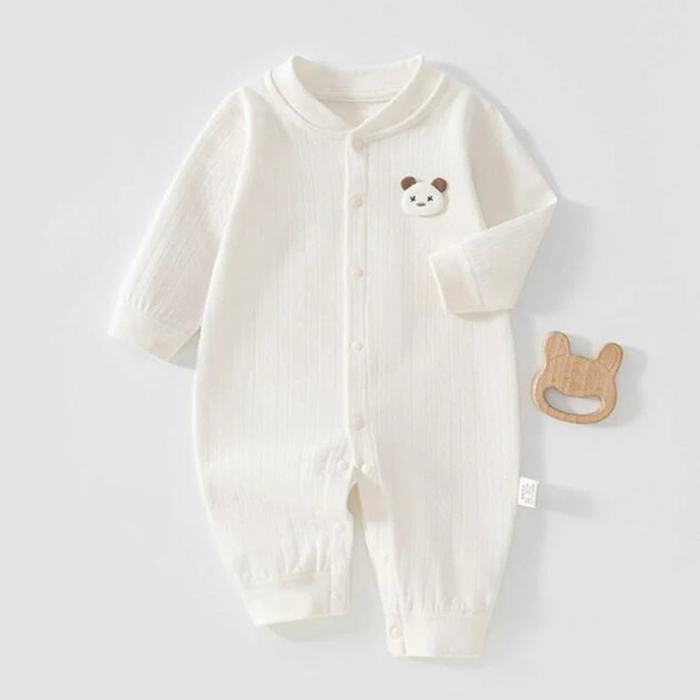 Baby Girl Clothes 100% Combed Cotton Spring Autumn Baby Boy Romper Solid Color Unisex Infant Jumpsuit Daily Wear