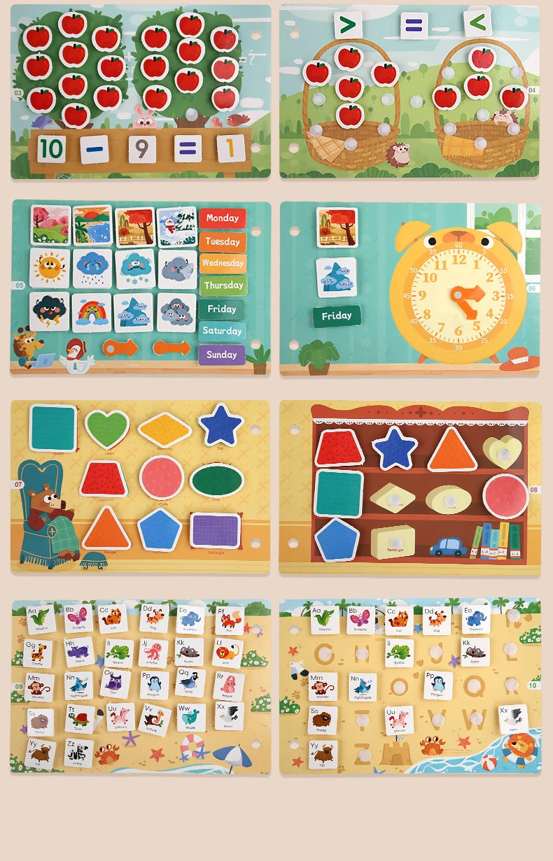 Montessori Baby Busy book My First Quiet Book Paste Early Learning Education Ty Children Toy Matching Game for Babies 2 3 Years