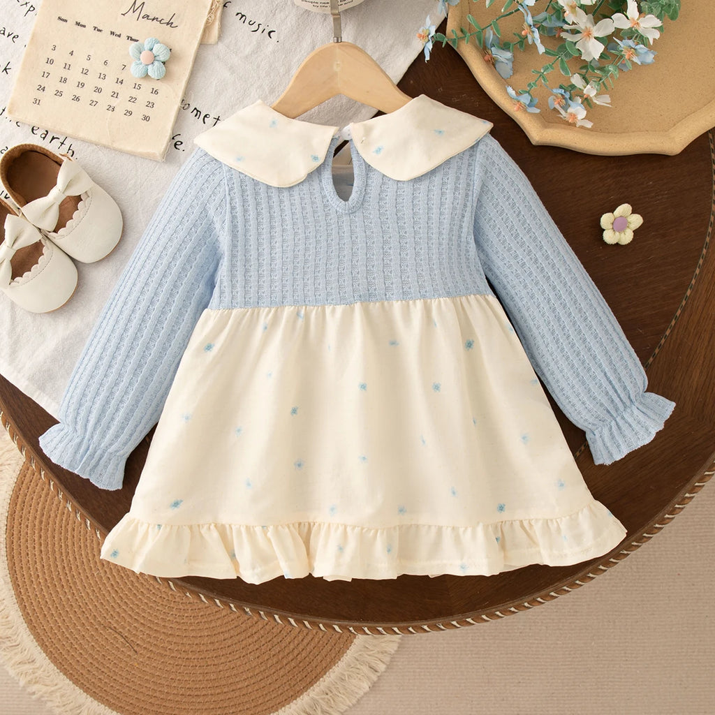 Autumn And Winter New Baby Girl Dress Sweet Bow, Imitation Cardigan Princess Dress Children'S Clothing (9 Months To 3 Years Old)