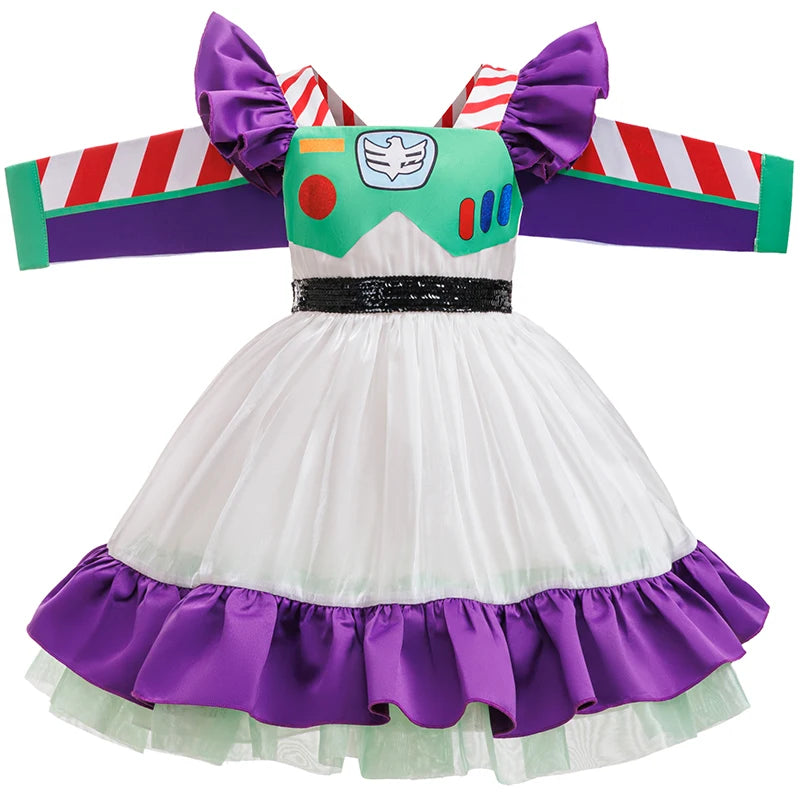 2026 Halloween Carnival Costume Girls Anime Cartoon Cosplay Dress, White Girls Birthday Dress, 3-10 Years Old Baby Costume