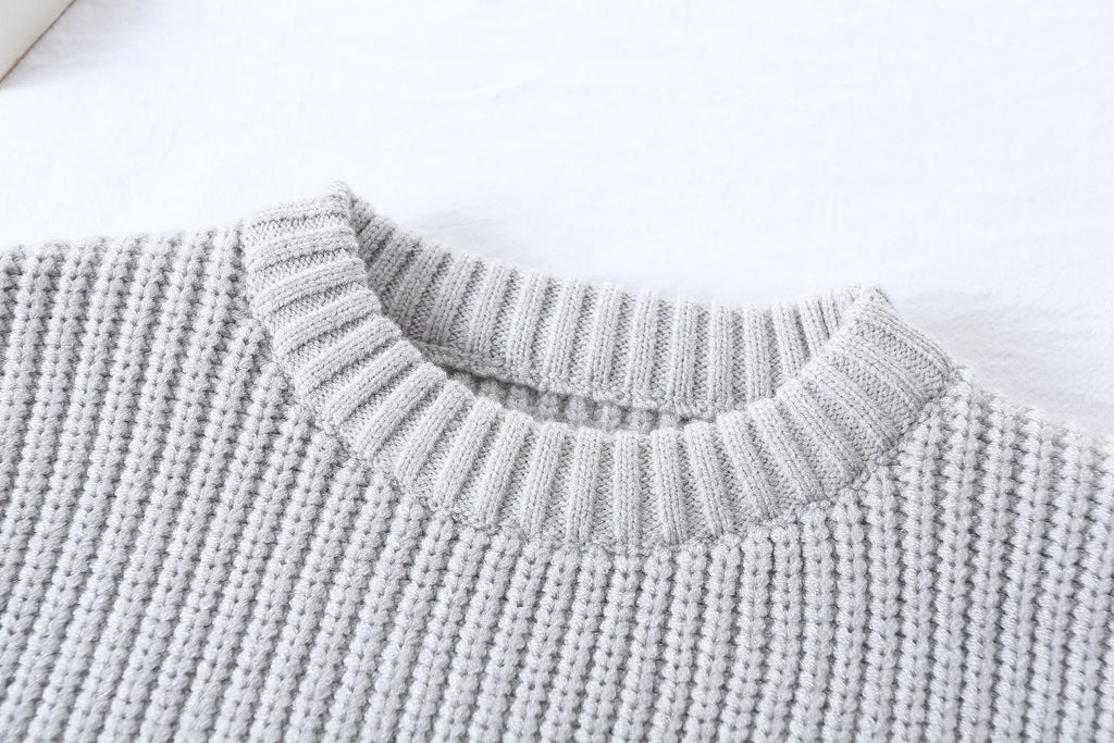 0-6Yrs Baby Boys Sweaters Spring Autumn Children Solid Color Basic Warm Knit Sweater Kids Girls Baby Pullover Sweaters Clothes