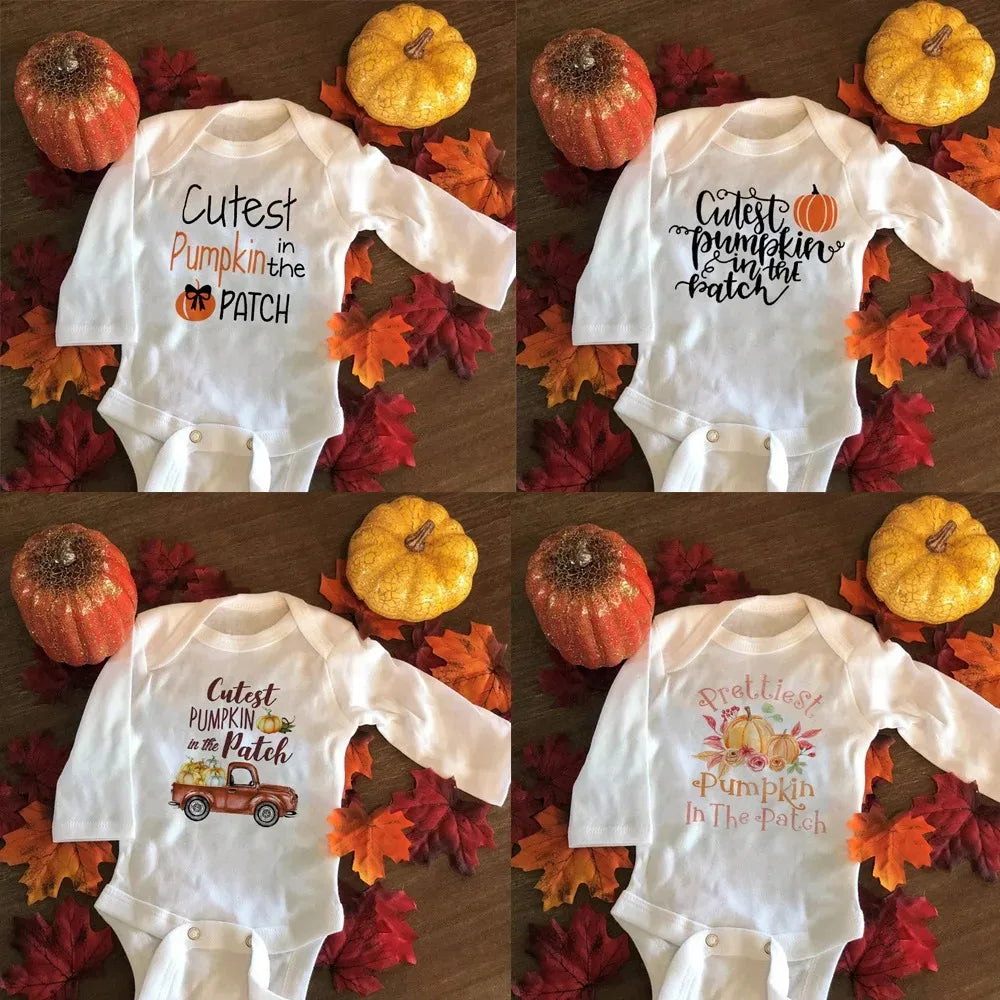 Newborn Baby Girl Pumpkin Bodysuit Halloween Outfit Party Princess Baby Clothing Baby Girl First Halloween Party Gifts 0-24M