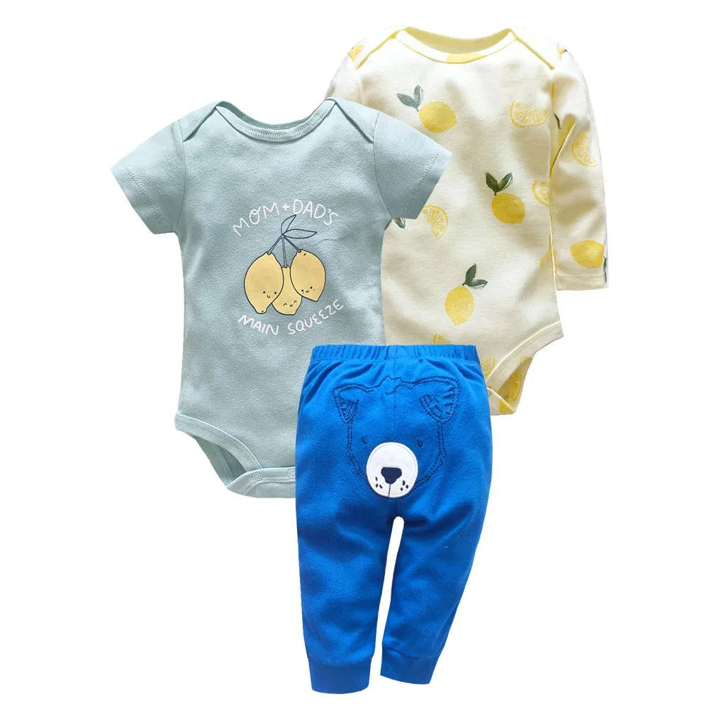 2026 Baby Clothing Set Newborn Baby Girls Clothes Soft Cotton Two Pieces Bodysuits+Pants Cartoon Roupa De BeBe