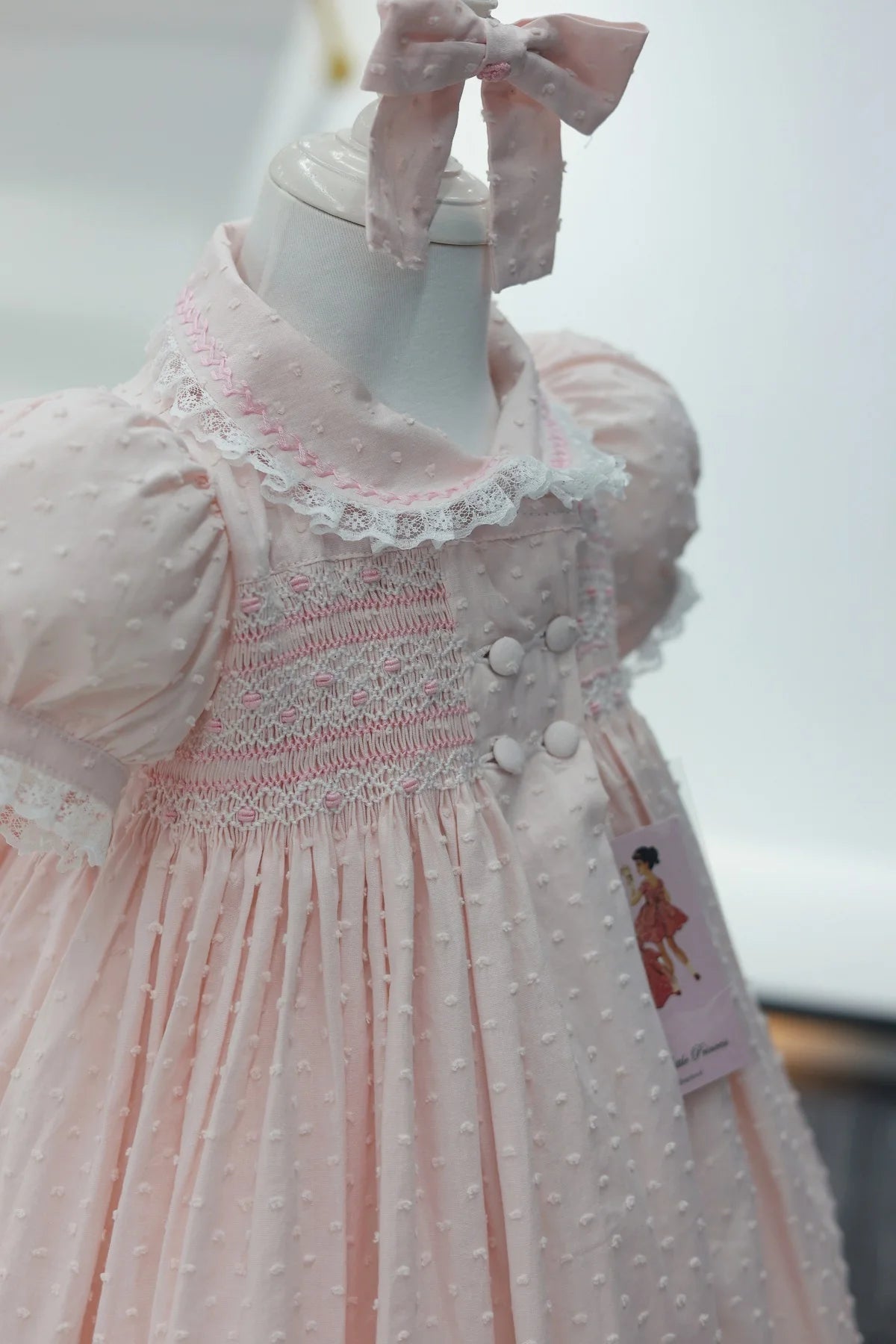0-12Y Baby Girl Summer Pink Handmade Embroidery Smocked Dress With Pants for Eid Birthday Party Holiday Photography Casual A186
