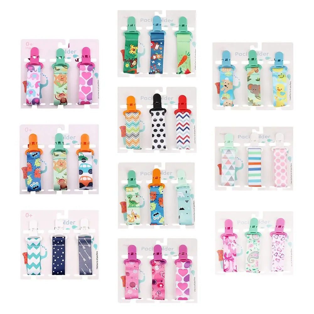 3 Sets of Dummy Pacifier Clips Baby Care Nipple Holder Baby Pacifier Chain Brackets Carrying Pacifier Brackets Gifts