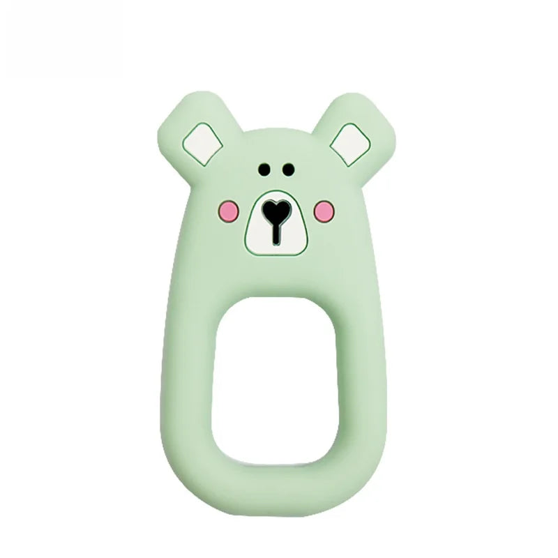 Baby Teether 0 To 6 Months BPA Free Silicone Chewing Teething Toy Pacifier Chain Making Cartoon Animal Pattern Silicone Baby Toy