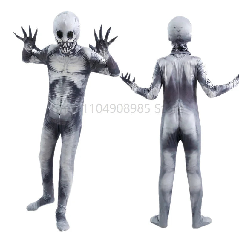 Children Horror Onesie Halloween Printed Zipper Costume Kids Party Performance Costume Dress Up Carnival