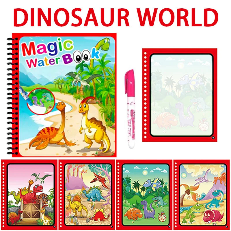 Montessori Toys Reusable Coloring Book Magic Water Painting Book Magic Book Children's Sensory Learning Early Education Toys
