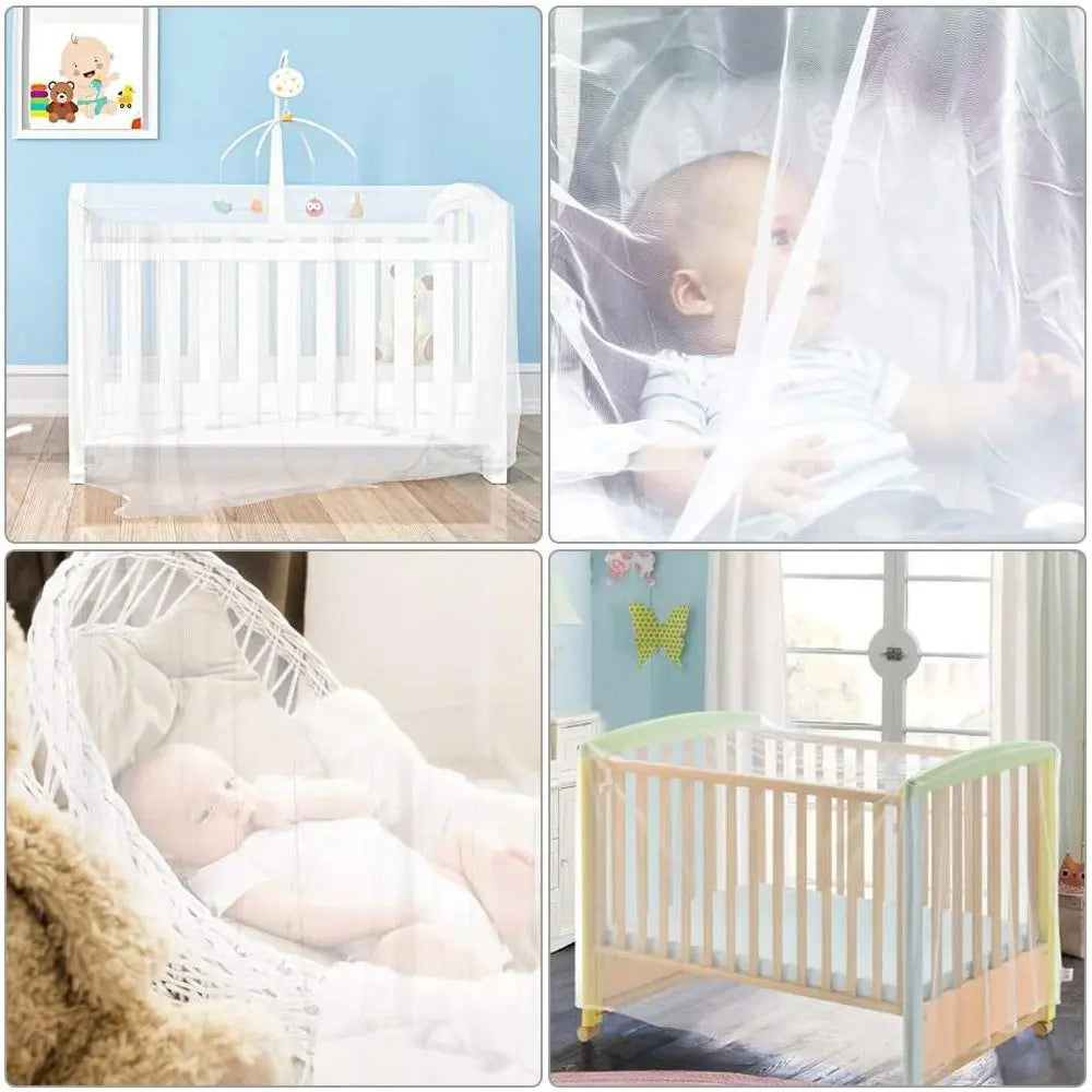 Mosquito Crib Mosquito Net Washable Foldable Baby Cot Cover Breathable Full-face Stroller Safety Tent for Holidays Travel Summer