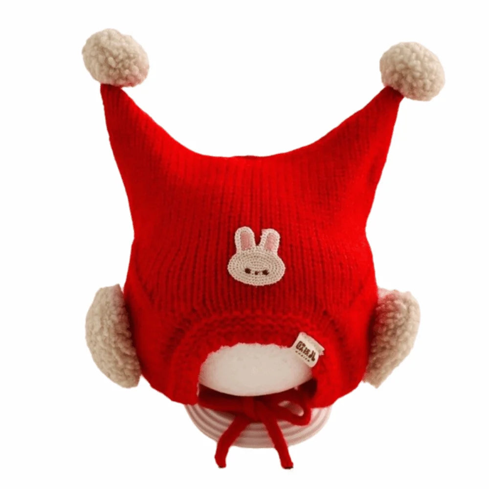Cute Winter Baby Crochet Hat Breathable Cold-Resistant Toddler's Knitted Hat 6-24 Months Windproof Ear Protection Hat
