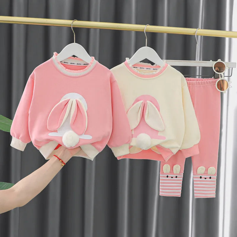 New Spring Autumn Baby Clothes Suit Children Girls Fashion T-Shirt Pants 2Pcs/Set Infant Outfits Toddler Costume Kids Tracksuits