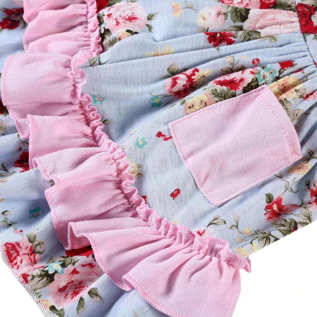 2025 New Born Baby Girl Clothes Baby Suit Overall Floral Clothes Set 3-24m Cotton Sleeveless Toddler Infant Ruffle Tops + Shorts