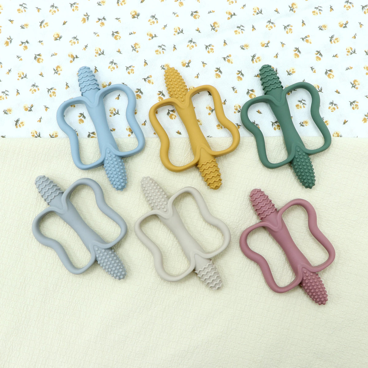 Baby Teething Toys with Easy-Grip Handles, Food-Grade Silicone Teething Toys, Suitable for Babies 0-6 Months, 6-12 Months