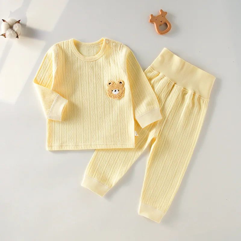 Children's 2-Piece Set Of Cotton Underwear Boneless A Baby Long-Sleeved Trousers Clothes Baby Clothing Homewear Pajamas Set
