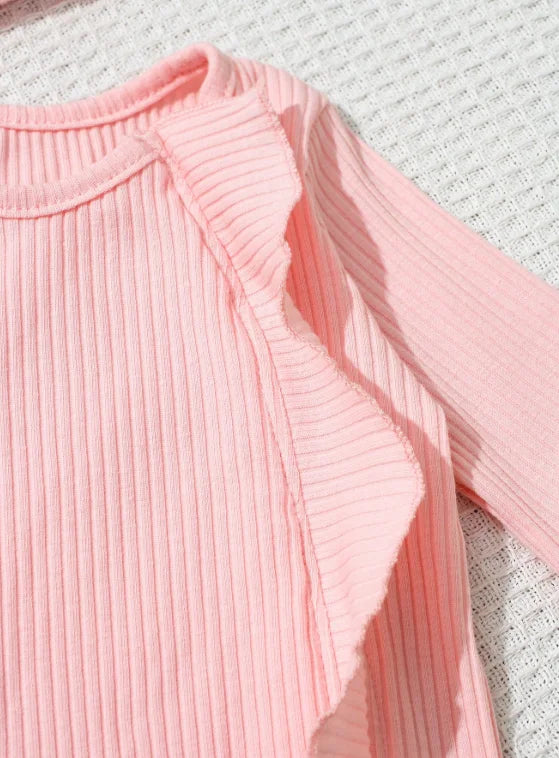 Newborn Photography Clothes Ribbed Romper Bunny Ear Hat Set Infant Zipper Closure Long Sleeve Baby Jumpsuit Coming Home OutfitHD