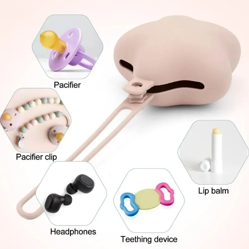 1PC Baby Pacifier Holder Bag Food Grade Silicone Infant Portable Soother Container Box Nipple Storage Box Cases Accessories