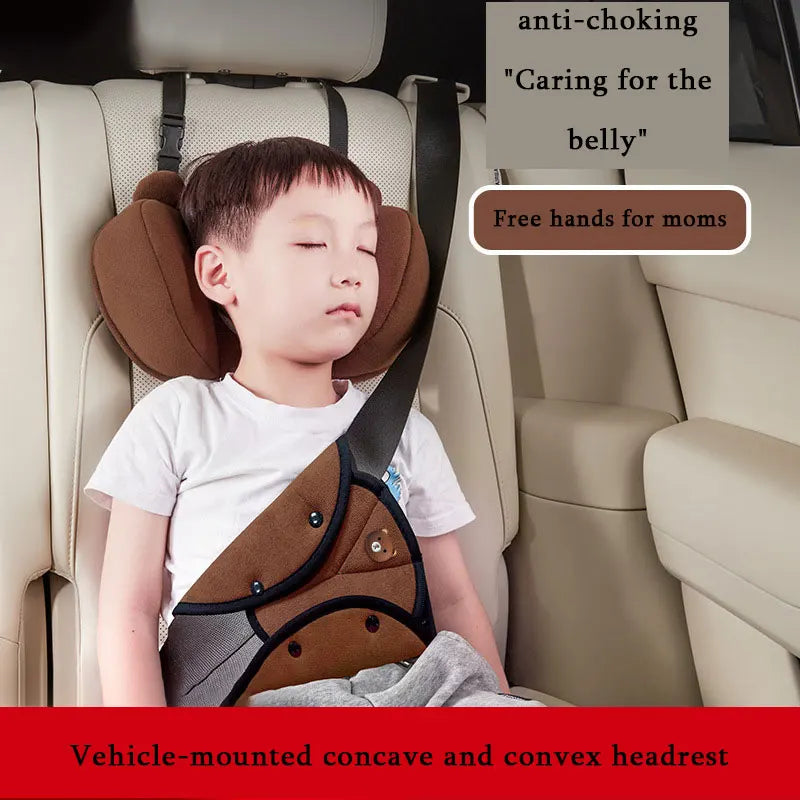 1Set Car Cute Cartoon Pillow Car Mounted Child Sleeping Pillow Car Removable Comfortable Breathable Headrest Lumbar Support