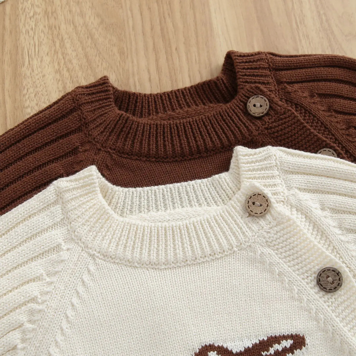 2026 Autumn Baby Clothes Cute Deer Print Infant Girls Knit Rompers Full Snap Button Infant Sweater Jumpsuit