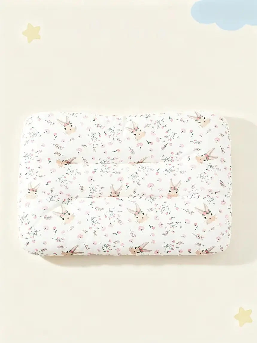 1Pc 100% Cotton Soft Comfortable Floral Rabbit Shaped Kids Pillow