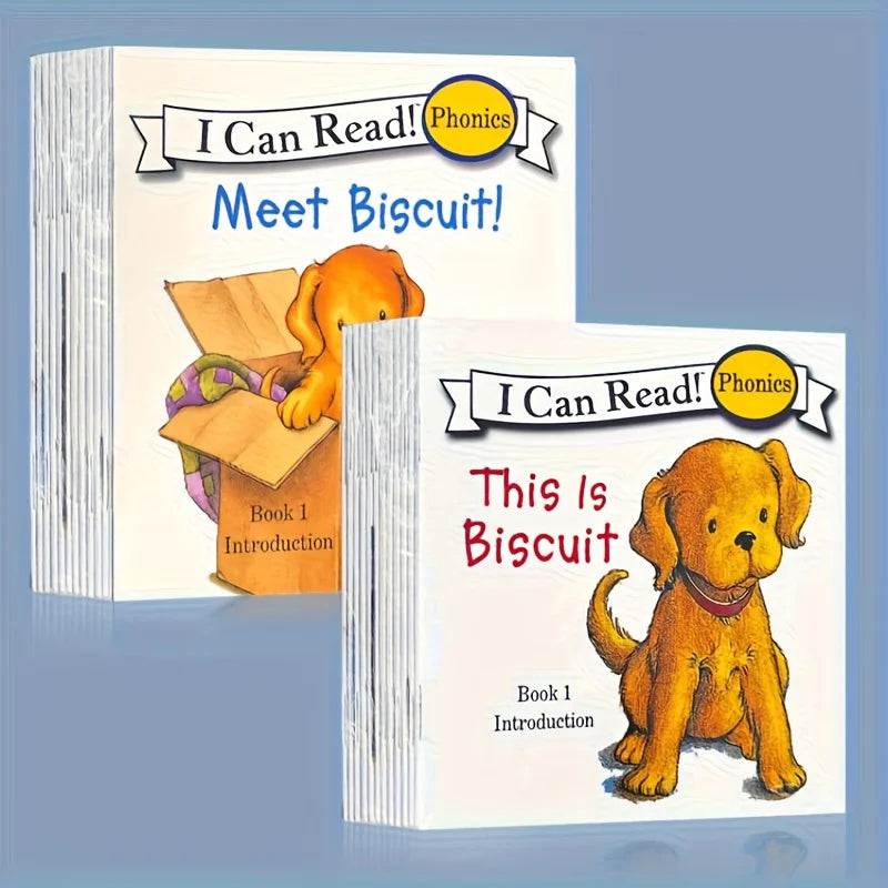 Phonics Readers 12-Book Set,Biscuit The Dog Children's Books for Early Learning, English Beginner Reading Collection,Sekx Tablet