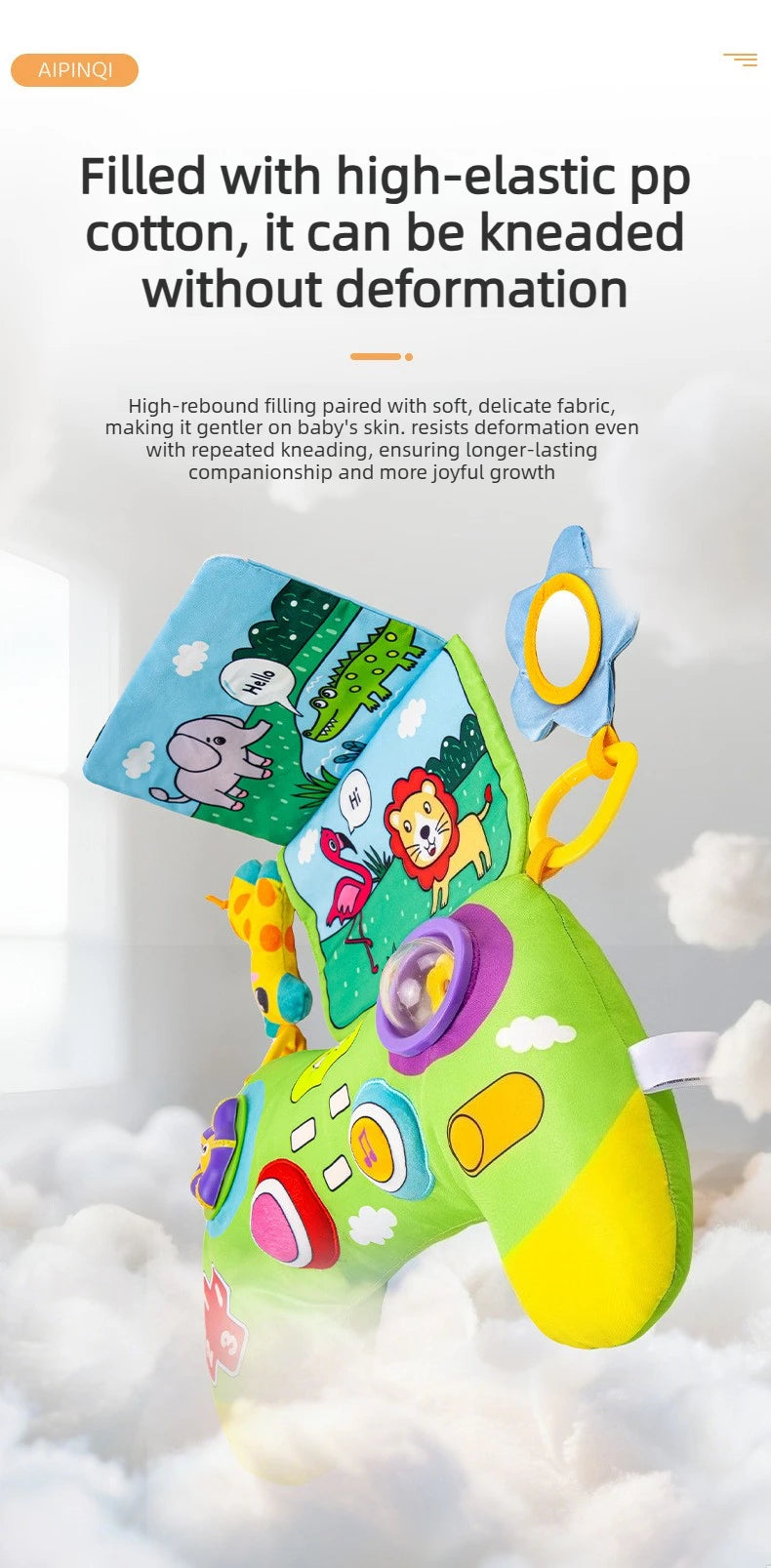 1Pc Soft U-shaped Baby Tummy Pillow, comfy head lifting training cushion, fun play mat and practical gift for newborns