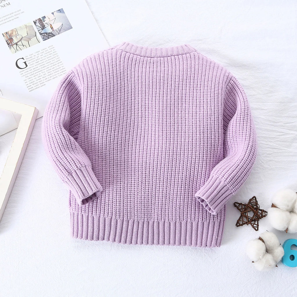 0-6Yrs Baby Boys Sweaters Spring Autumn Children Solid Color Basic Warm Knit Sweater Kids Girls Baby Pullover Sweaters Clothes