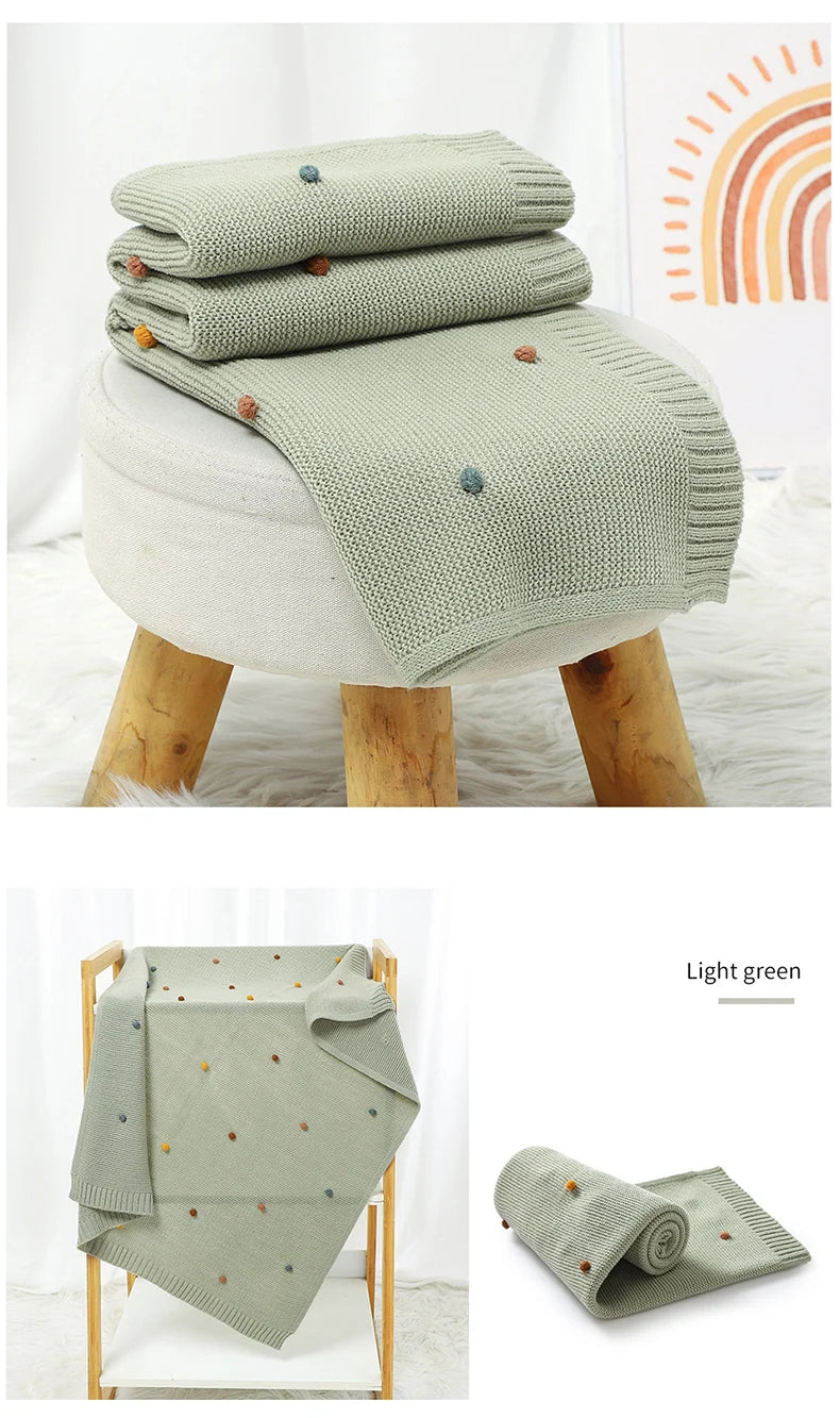Baby Blanket Knit Stroller Swaddling 90*70CM Sleeping Sack Fashion Colored Dot Newborn Girls Bedding Quilt Boys Plaid Super Soft