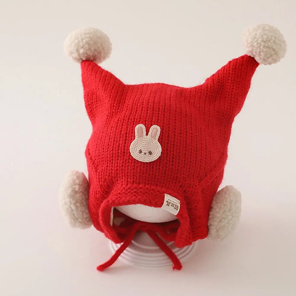 Cute Winter Baby Crochet Hat Breathable Cold-Resistant Toddler's Knitted Hat 6-24 Months Windproof Ear Protection Hat