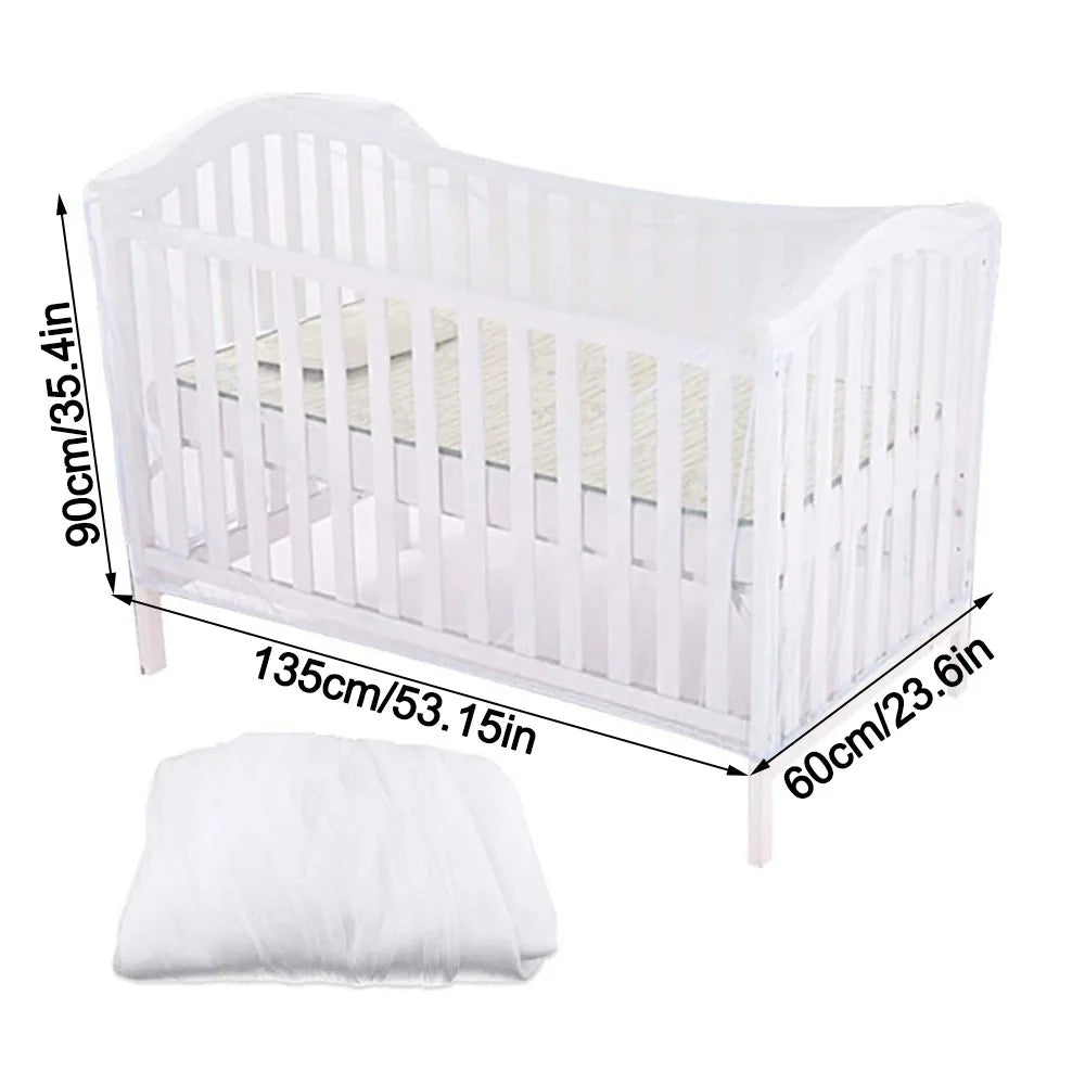 Mosquito Crib Mosquito Net Washable Foldable Baby Cot Cover Breathable Full-face Stroller Safety Tent for Holidays Travel Summer
