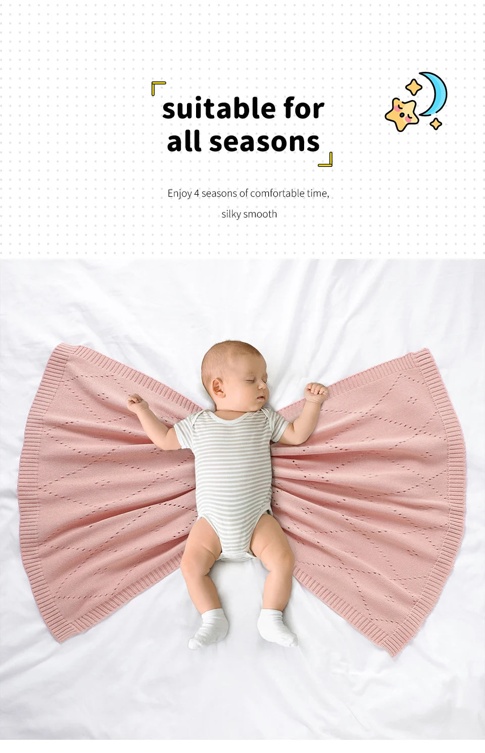 90*70cm Cotton Baby Blankets Knit Newborn Boys Girls Sleeping Covers Stuff for Stroller Bed Best Comfort Infant Toddler Cellular