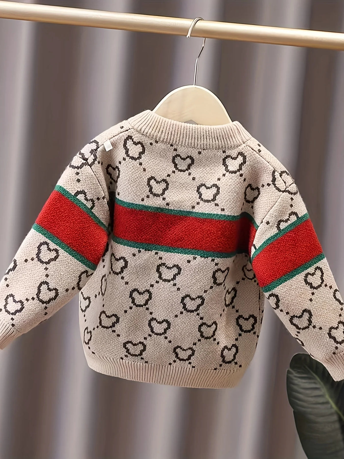 New Style Boys' Fleece-Lined Thick Sweater Pullover Knitwear Baby Toddler Warm Base Shirt Cartoon