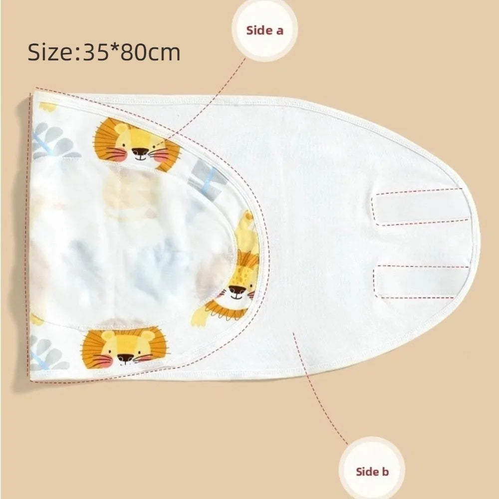 Comfortable Anti-startle Baby Sleeping Bag Cotton Single Layer Baby Swaddle Blanket Cartoon Newborn Sleep Bag Wrap