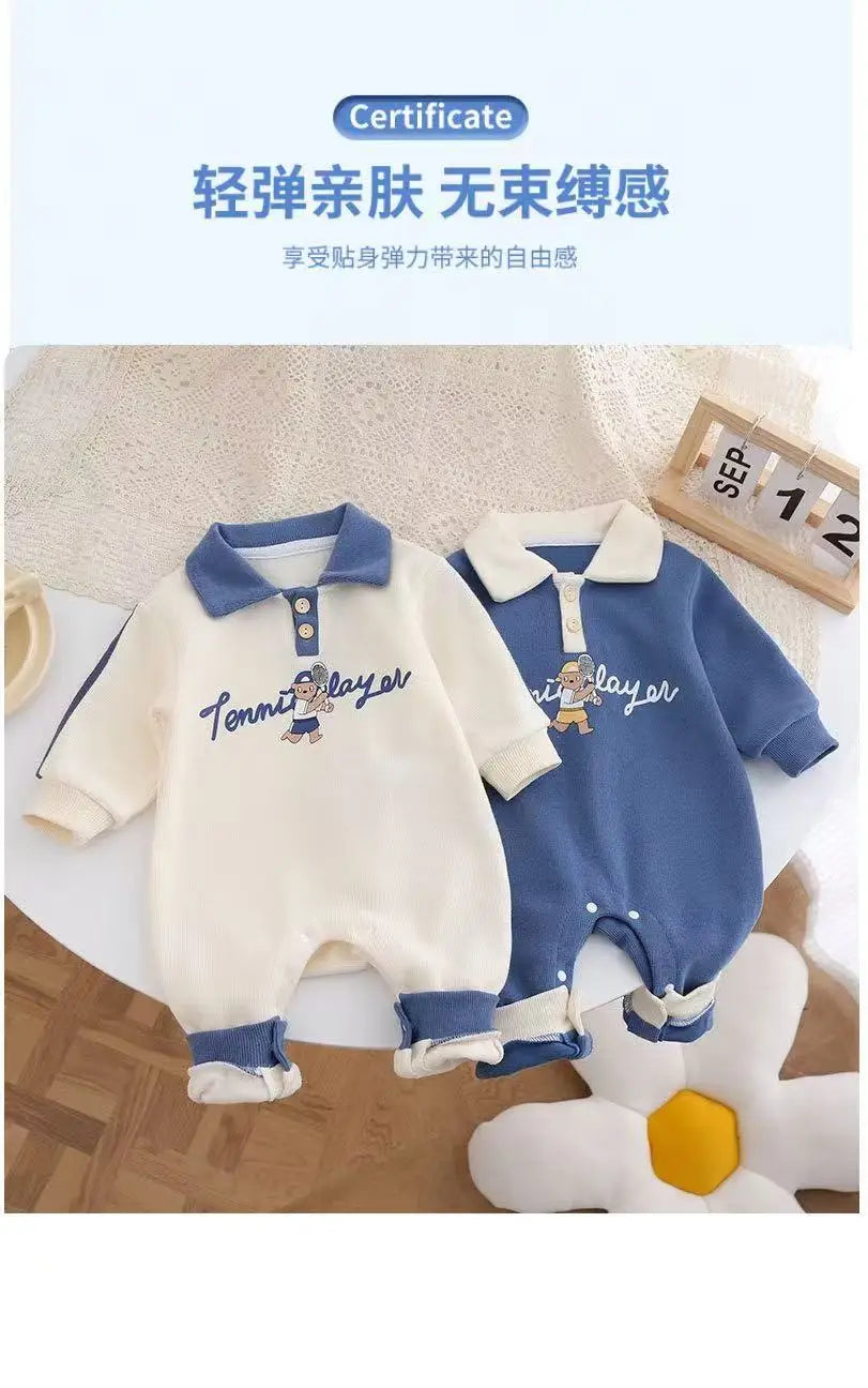 2025 Baby Clothes Boys Girls Babies Handsome Onesies Newborn Outing Outfit Birthday Super Cute Spring and Autumn Clothes Rompers