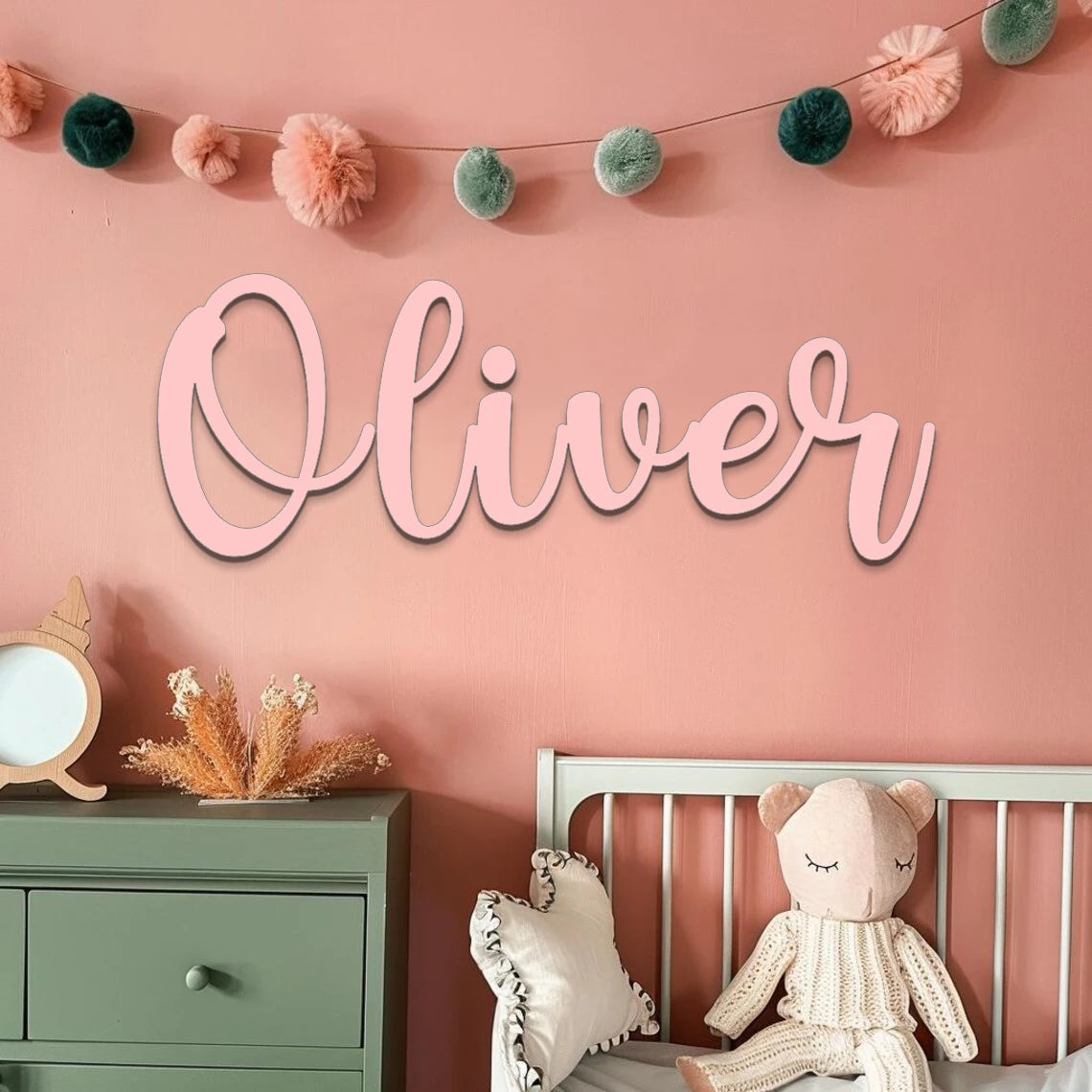 Customized Name Sign Nursery Wooden Baby Name Sign Personalized Baby Home Room Birthday Wedding Nursery Wall Decor