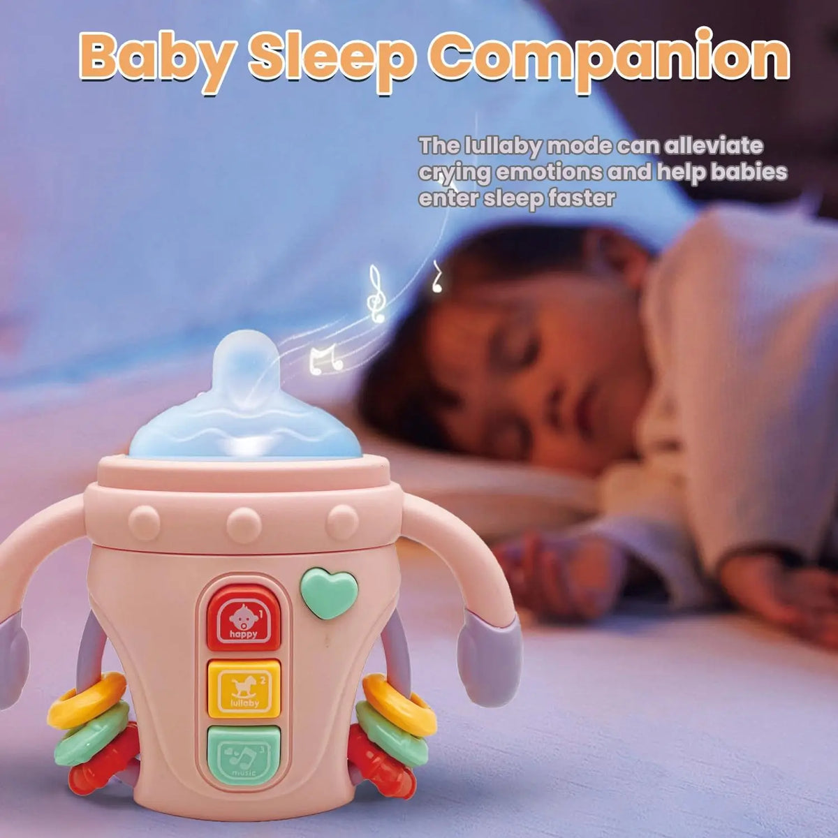 Baby Rattle Toy Musical Sensory Learning Toy with Music and Lights Pacifier Teething  for Toddlers Boys and Girls Gifts 0-24M
