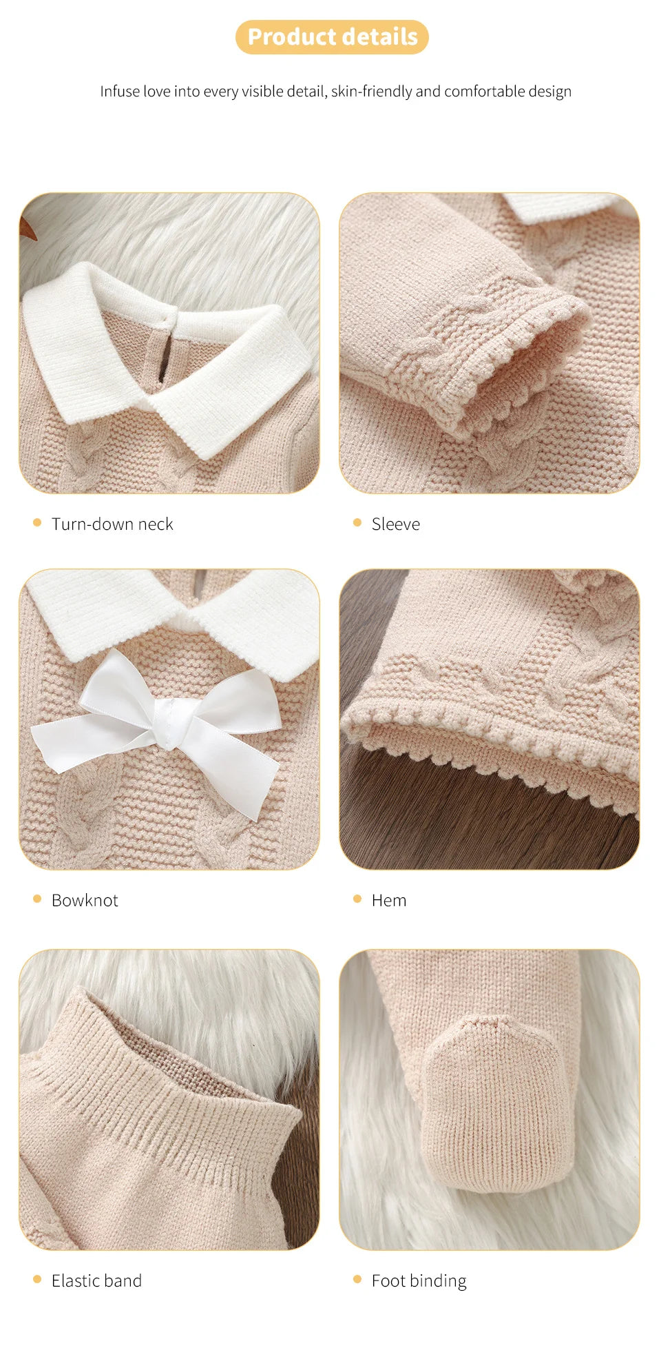 Fashion Baby Girl Clothes Sets Autumn Camel Turtle Neck Long Sleeve Knit Newborn Sweater Shirts+Pants Outfits 2pc Infant Costume