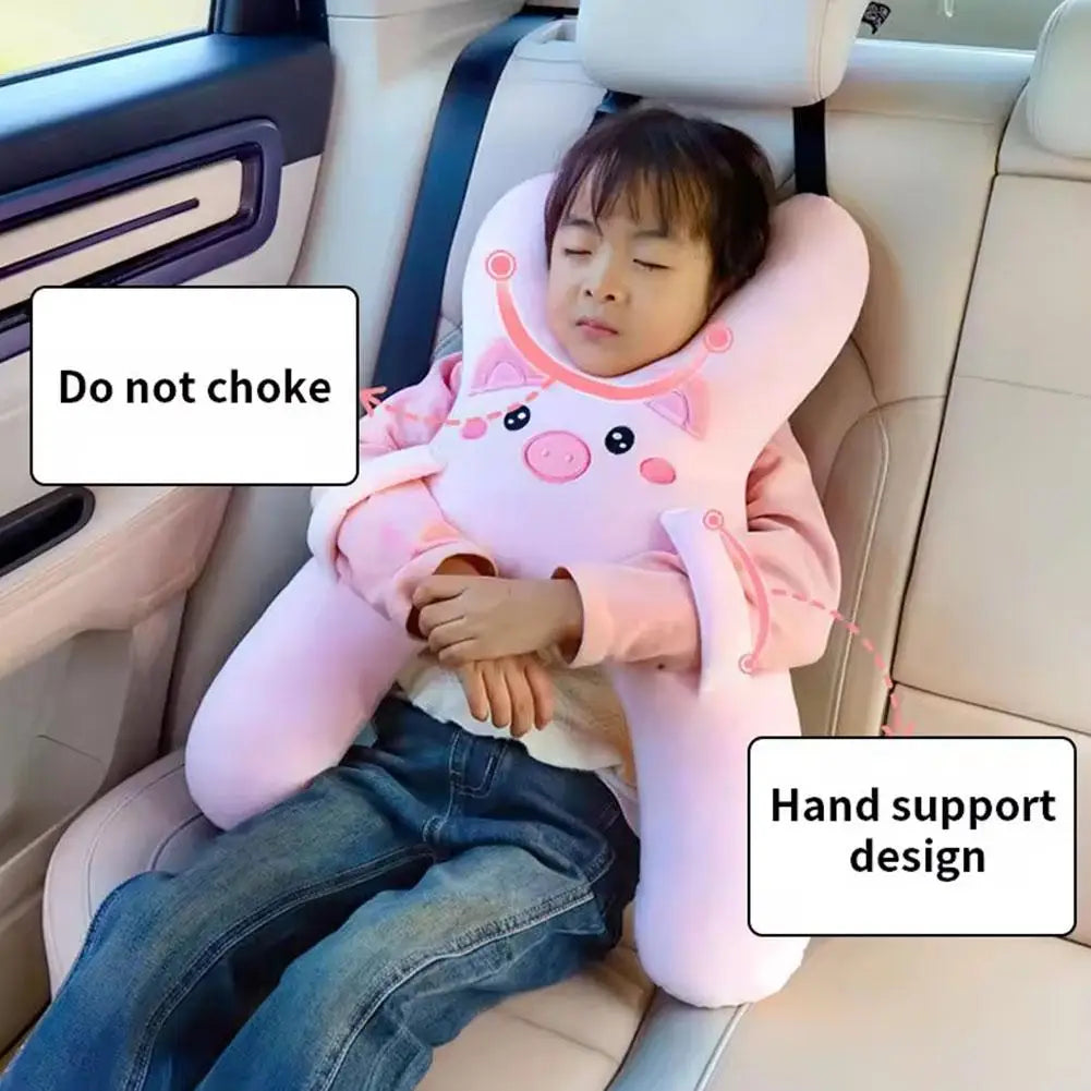 Car Children's Pillow Comfortable And Breathable Car Waist Pillow Child Cute Sleeping Car-Mounted Headrest Cartoon Support B0N1