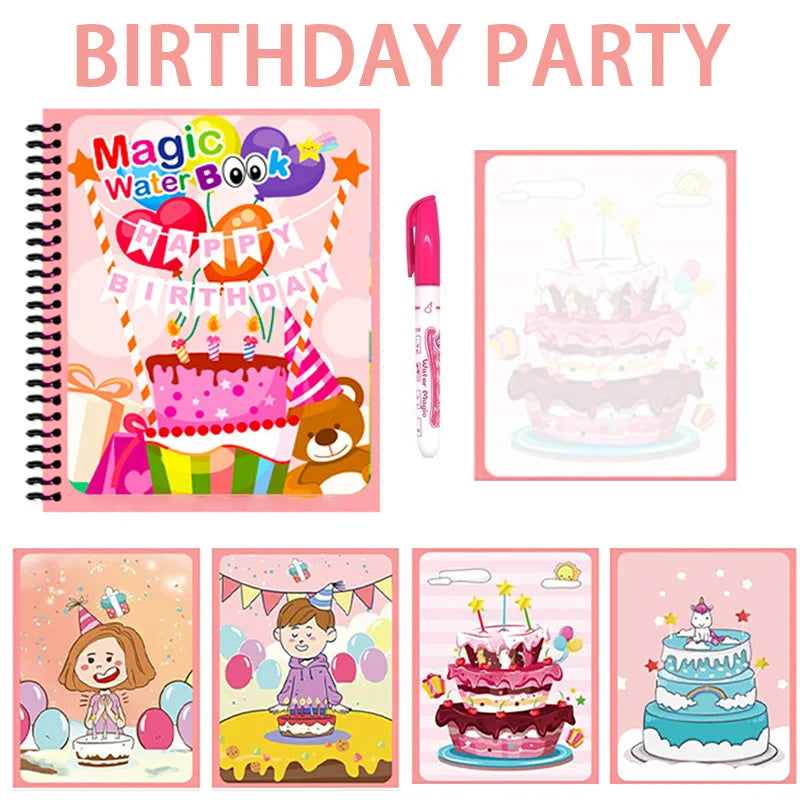 Montessori Toys Reusable Coloring Book Magic Water Painting Book Magic Book Children's Sensory Learning Early Education Toys