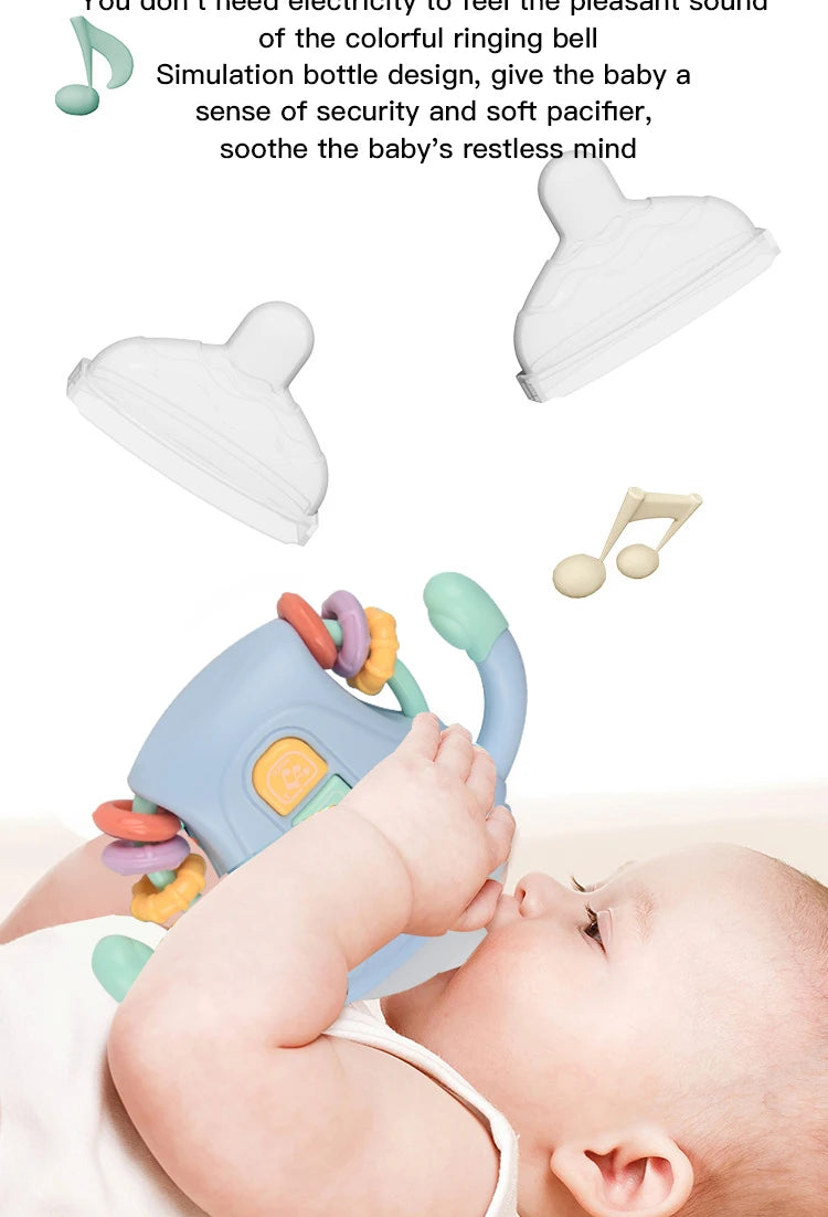 Baby Rattle Toy Musical Sensory Learning Toy with Music and Lights Pacifier Teething  for Toddlers Boys and Girls Gifts 0-24M