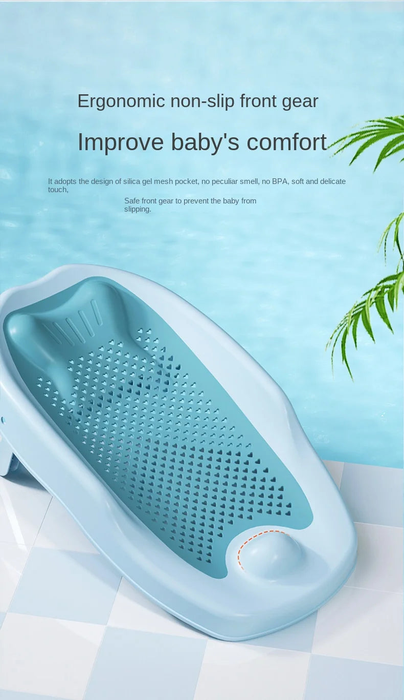 Baby Shower Rack Can Sit and Lie Down, Baby Bathtub Anti Slip Mat, Newborn Shower Net Universal Bath Bed Holder