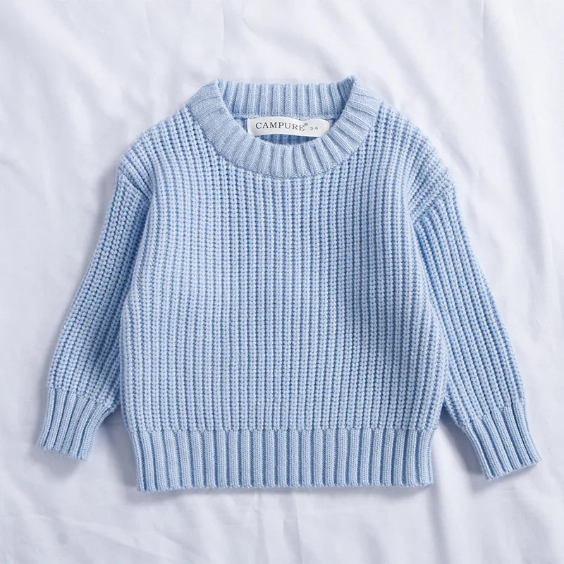 0-6Yrs Baby Boys Sweaters Spring Autumn Children Solid Color Basic Warm Knit Sweater Kids Girls Baby Pullover Sweaters Clothes