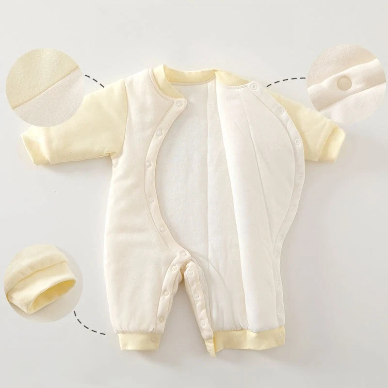 AYNIGIELL Baby Winter Clothing, Pure Cotton Thickened Warm Baby Cotton Clothing, 0-18 Months Newborn Baby Outdoor Clothing