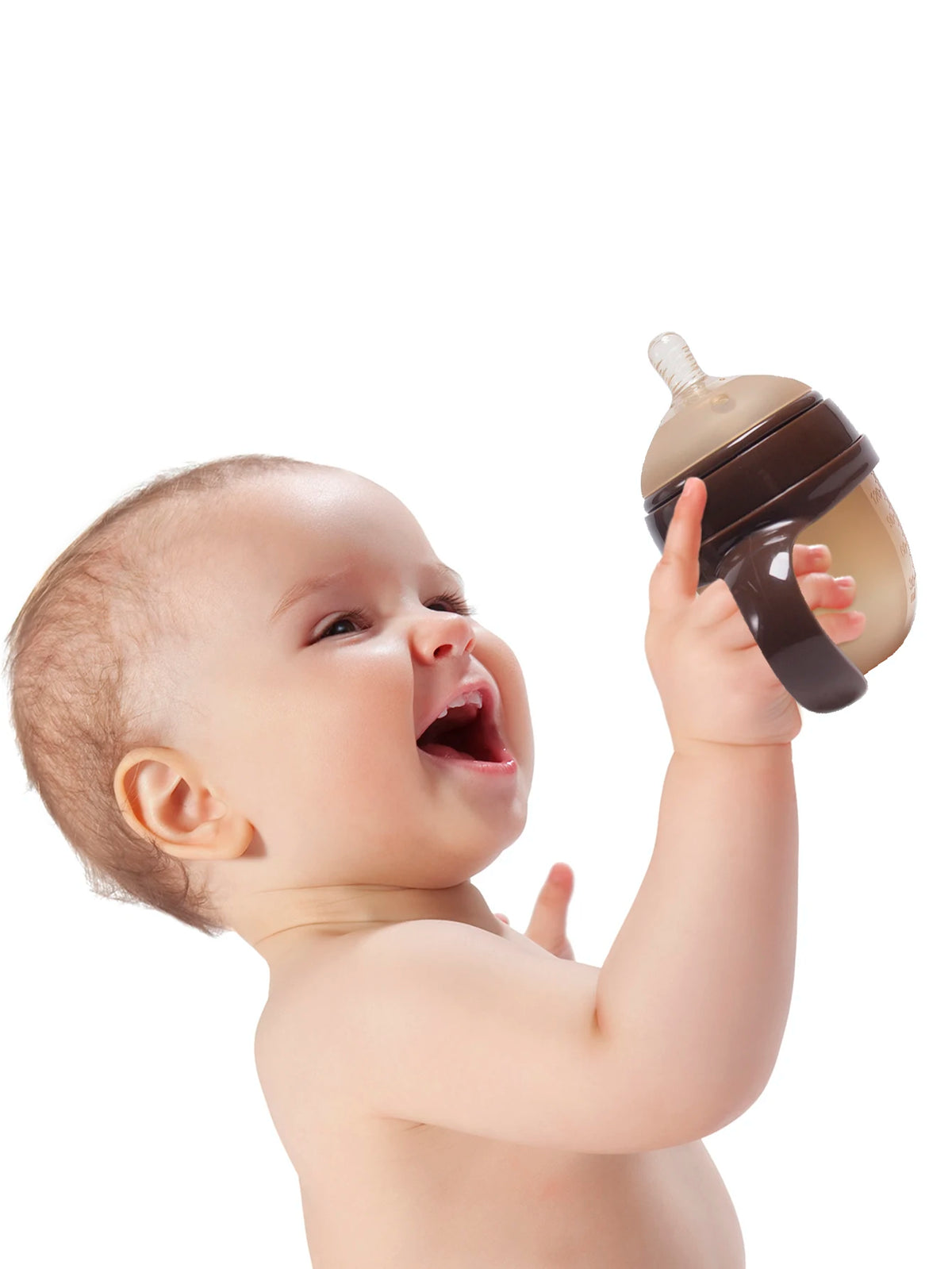 1Pc Silicone Baby Bottle 150ml/240ml Soft Durable against drops Big Mouth Pacifier Head Silicone with Handle and Gravity Ball