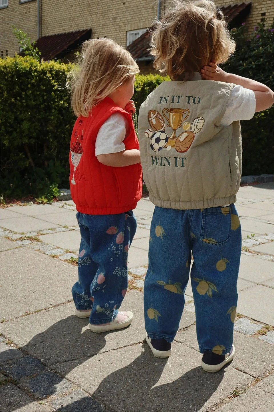 26 KS Toddler Girls Denim Overalls Boys Lemon Jacket Jeans Girl Cat Vest Dress Children Clothes Set Kids Fashion Outerwear Pants
