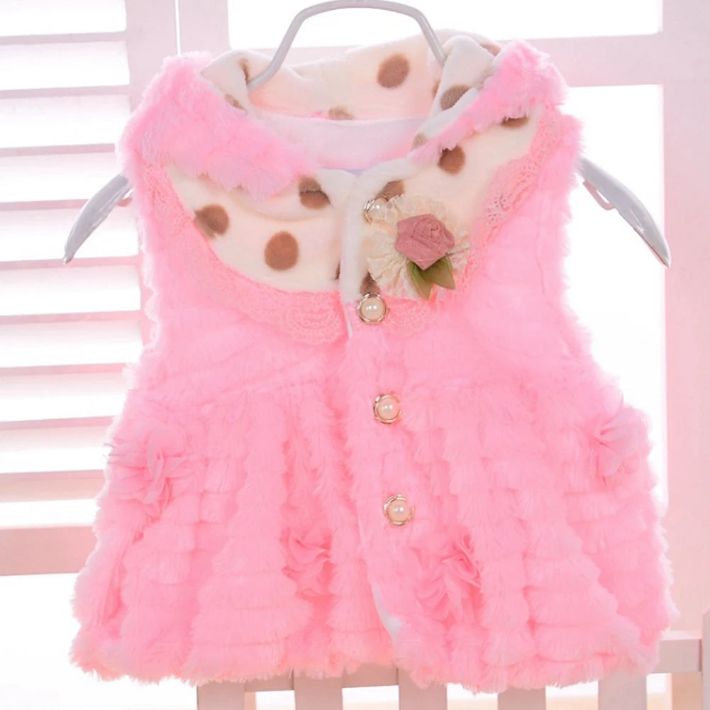 Flannel Babies Suit, -Piece Toddlers Clothes Set,Long Sleeve Tops+Waist Coat+Pants,Sweet Cute Girls Winter Cotton Snowsuits