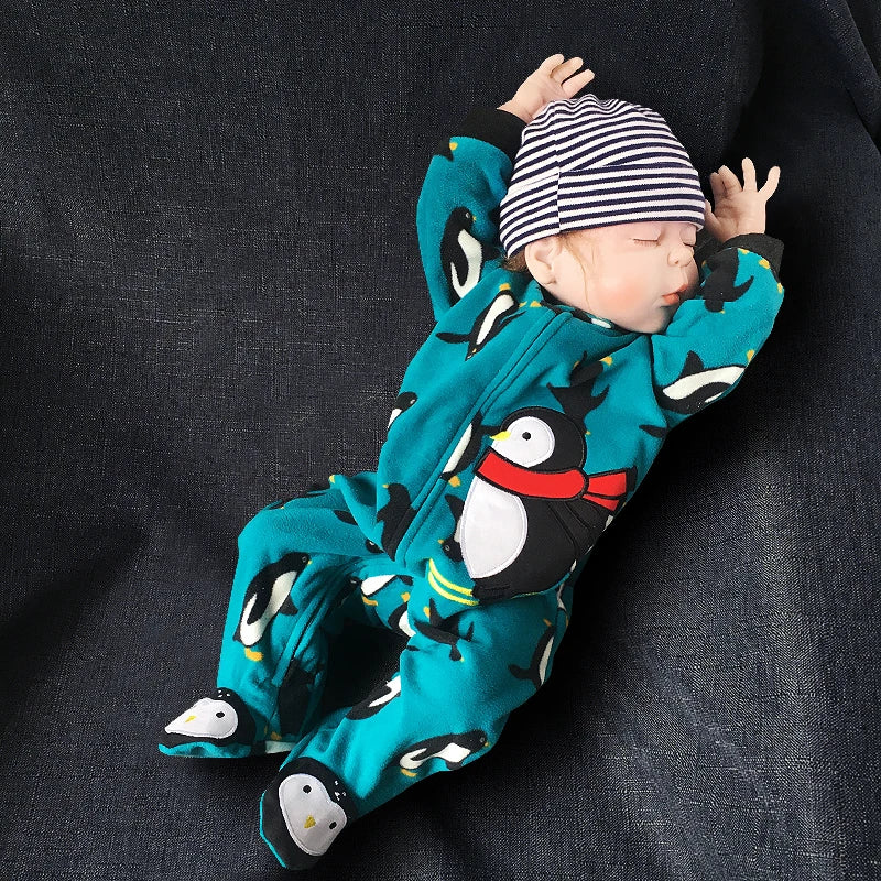Newborn Baby Clothing Winter Boys Jumpsuit Fleece Overalls Infants Baby Clothes Warm New Born Home Dress Toddler Girls Costume