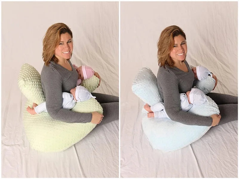 Baby Twin Pillow Multi Functional Nursing Pillow Anti Overflow Spitting Pillows Cushion for Newborns Feeding Bed Baby Nest
