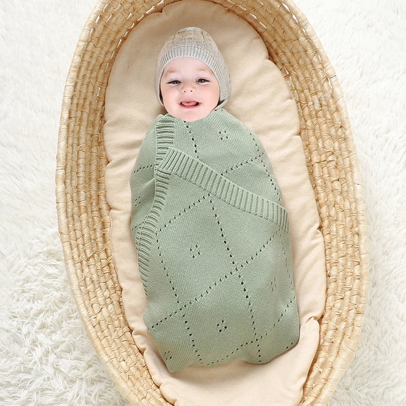 90*70cm Cotton Baby Blankets Knit Newborn Boys Girls Sleeping Covers Stuff for Stroller Bed Best Comfort Infant Toddler Cellular