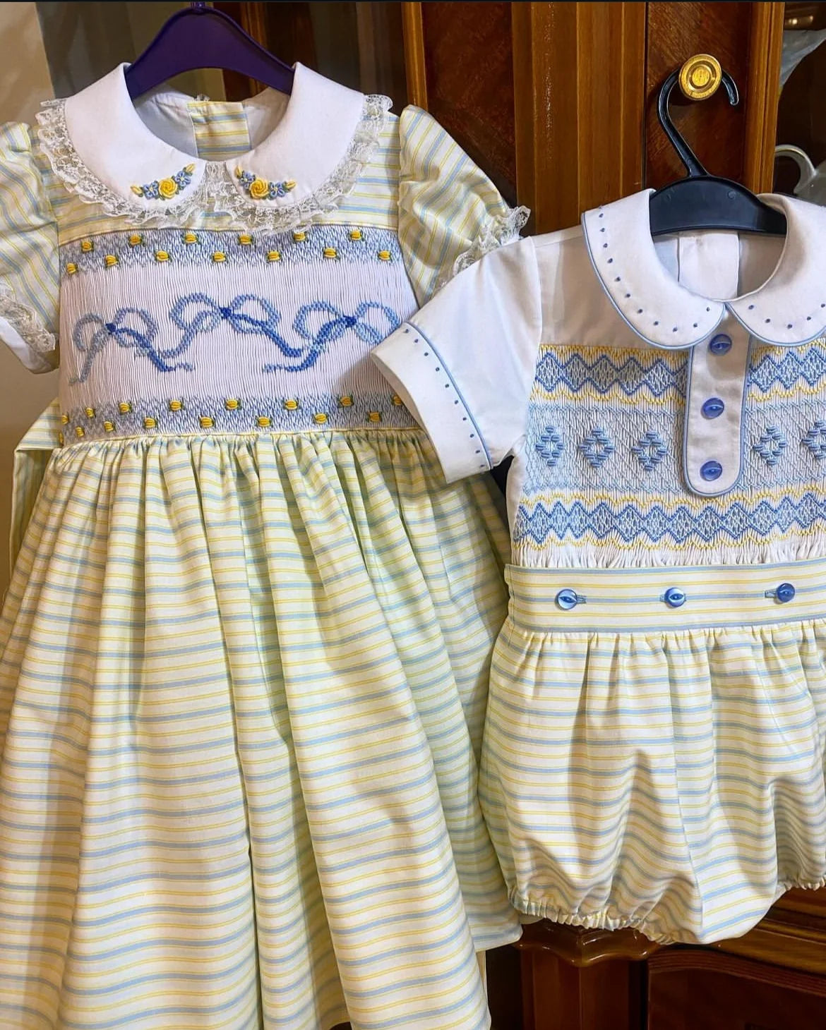 0-12Y Baby Girl Summer Blue Bow Smocked Turkish Vintage Princess Dress Boy Suit for Birthday Holiday Easter Photography Eid A122